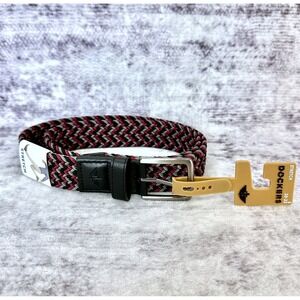 NWT Dockers Mens Stretch Woven Braided Belt Small 30-32 Black/Wine/Gray 11DK0360